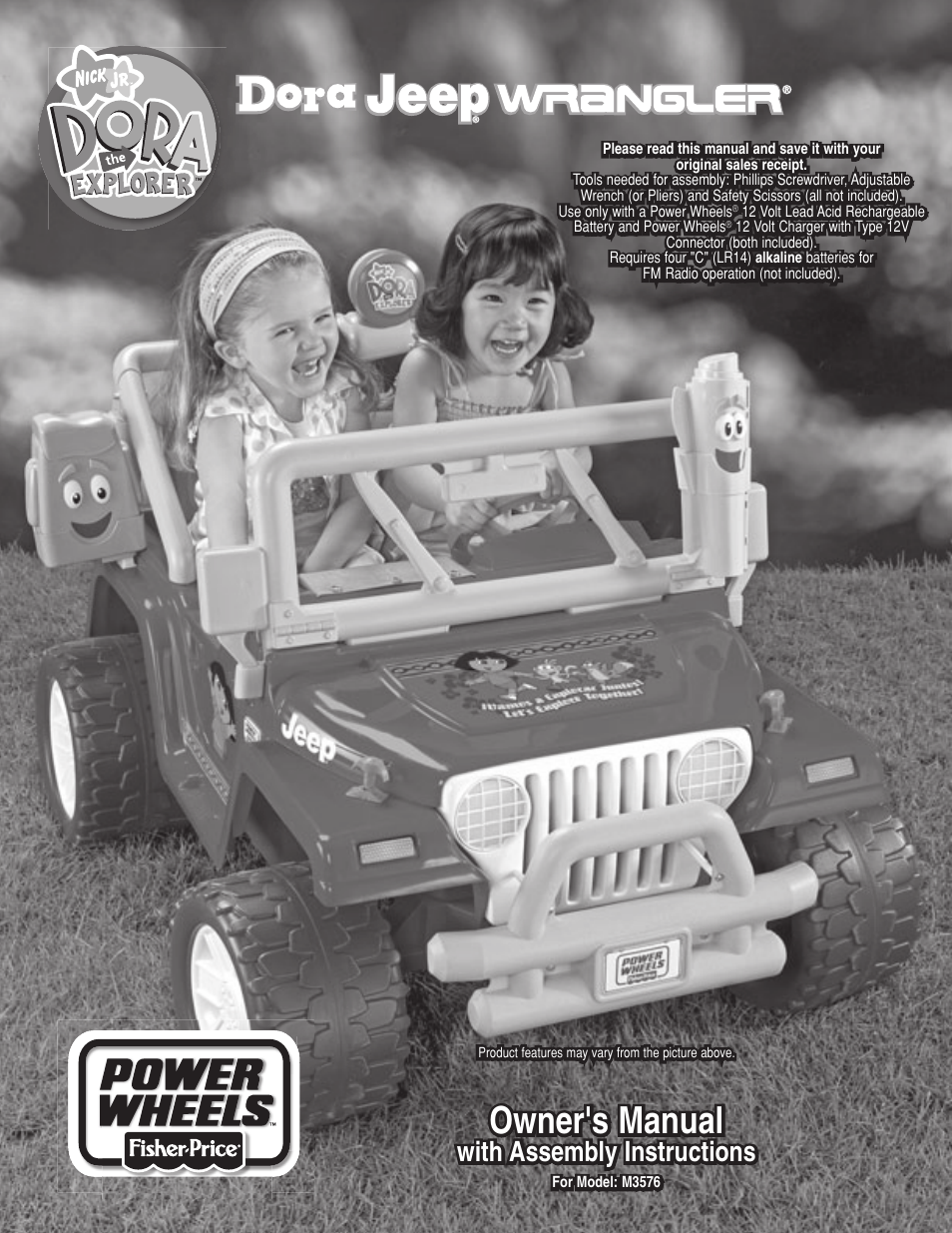 Fisher-Price DORA JEEP WRANGLER M3576 User Manual | 28 pages