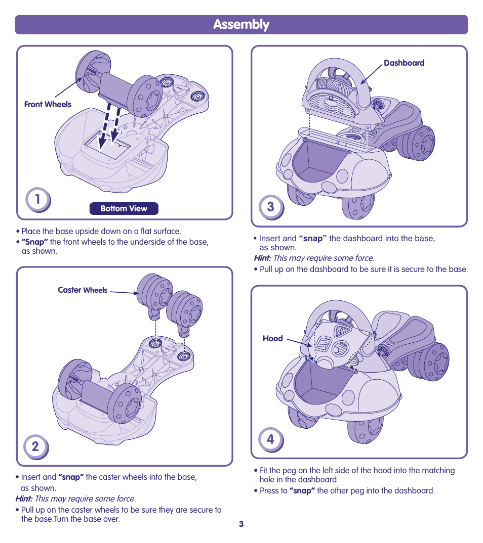 Assembly | Fisher-Price H8589 User Manual | Page 3 / 8