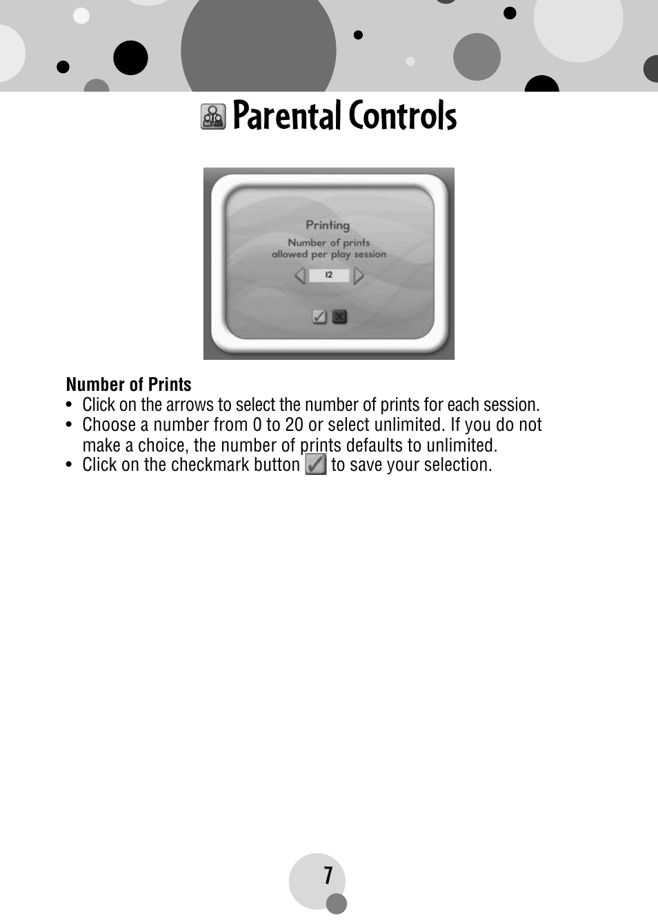 Parental controls | Fisher-Price PLAYMYWAY R4567 User Manual | Page 7 / 12