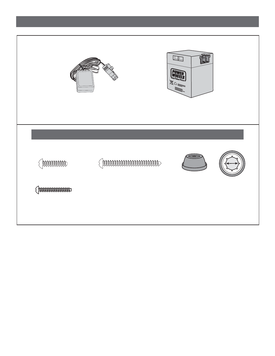Parts, All shown actual size | Fisher-Price B3162 User Manual | Page 6 / 28