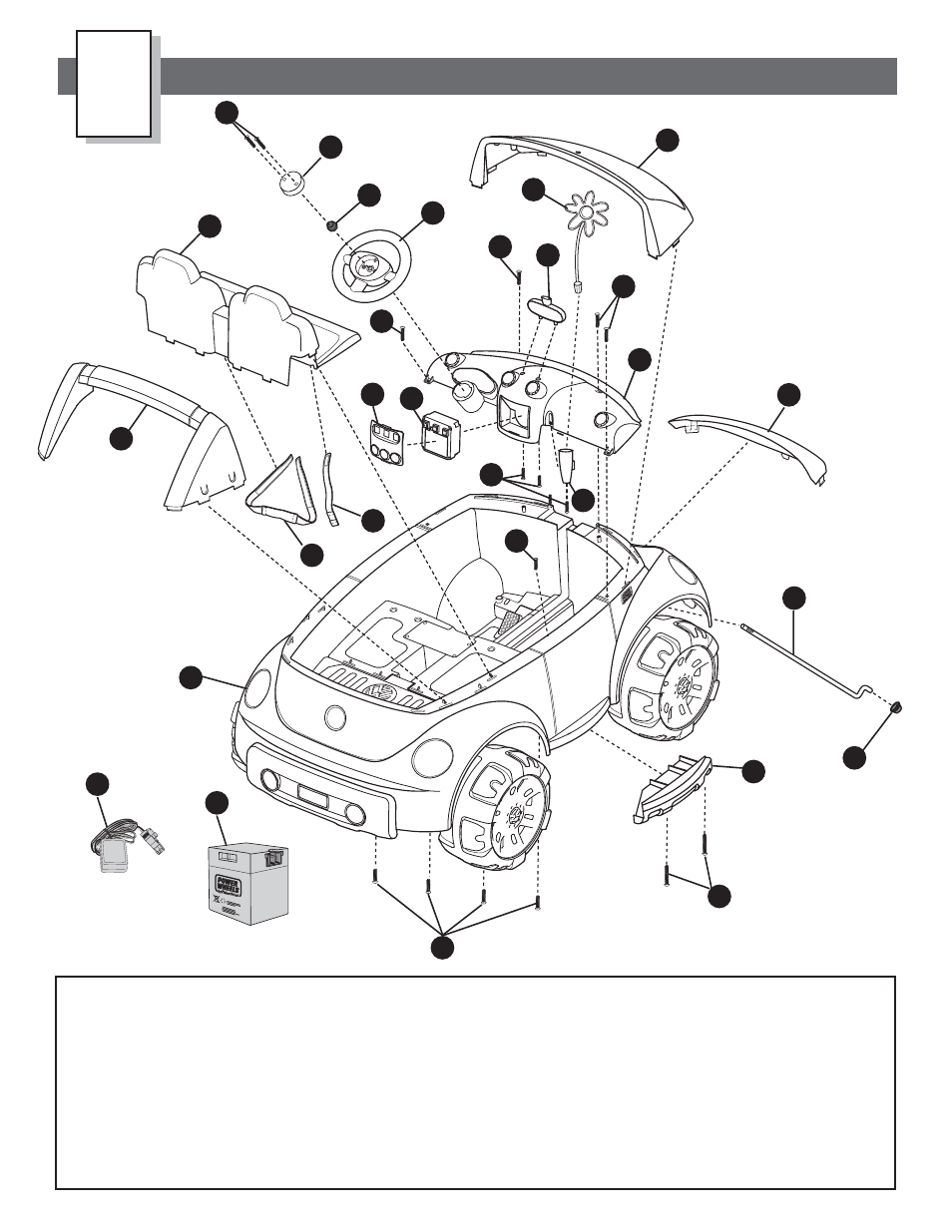 Parts diagram | Fisher-Price B3162 User Manual | Page 7 / 28