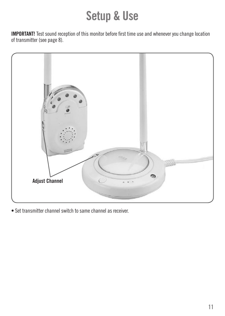 Setup & use | Fisher-Price N3216 User Manual | Page 11 / 16