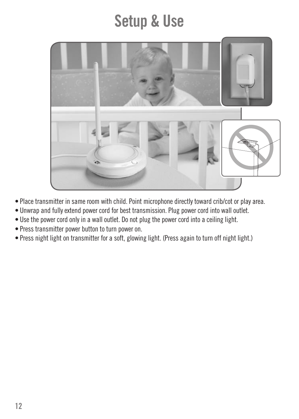 Setup & use | Fisher-Price N3216 User Manual | Page 12 / 16
