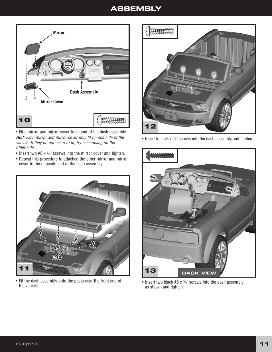 Assembly 12 | Fisher-Price P8812 User Manual | Page 11 / 28