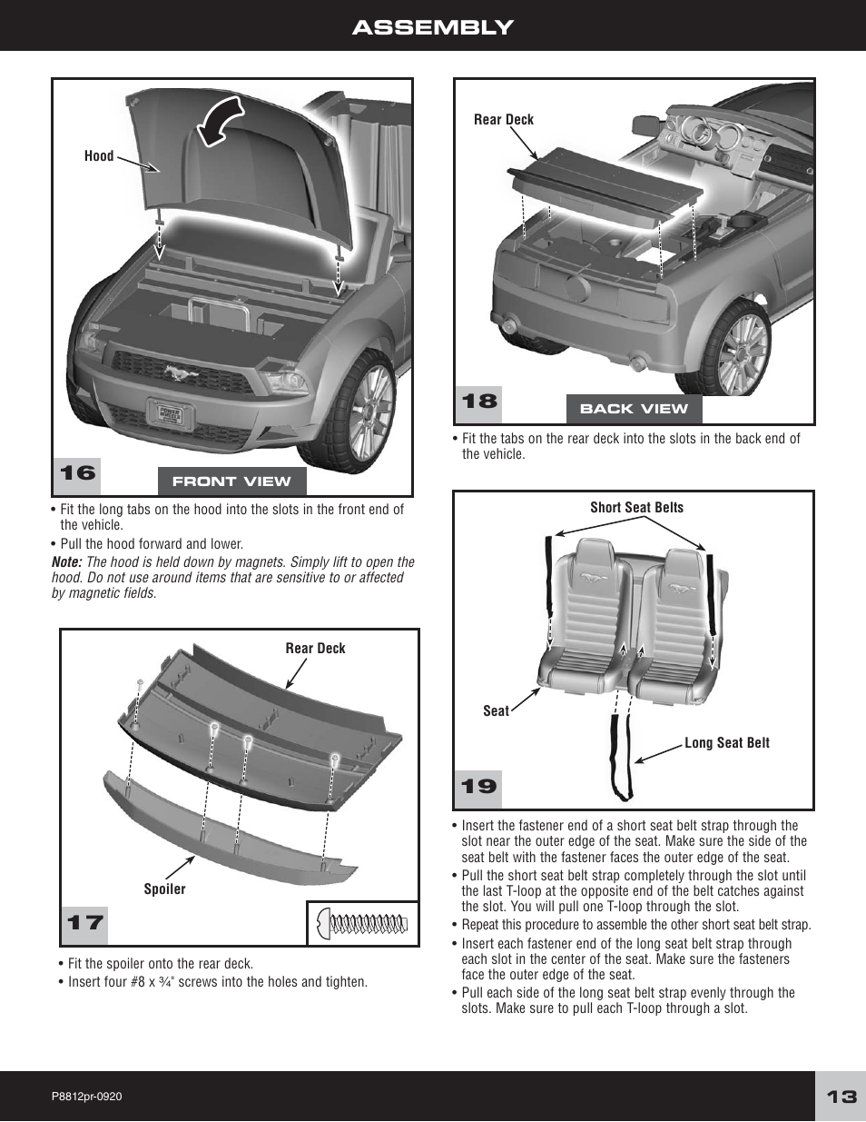 19 assembly | Fisher-Price P8812 User Manual | Page 13 / 28