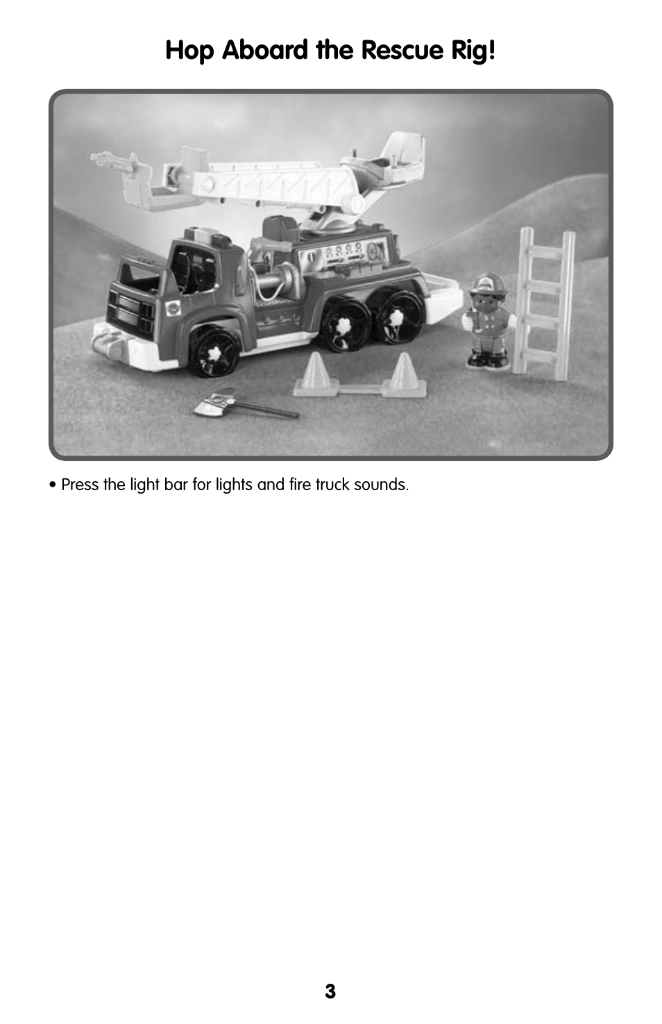 Hop aboard the rescue rig | Fisher-Price LITTLE PEOPLE L3940 User Manual | Page 3 / 4