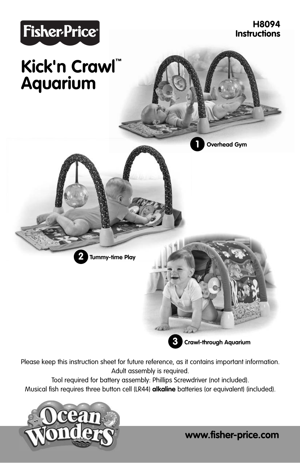 Fisher-Price KICK'N CRAWL H8094 User Manual | 8 pages