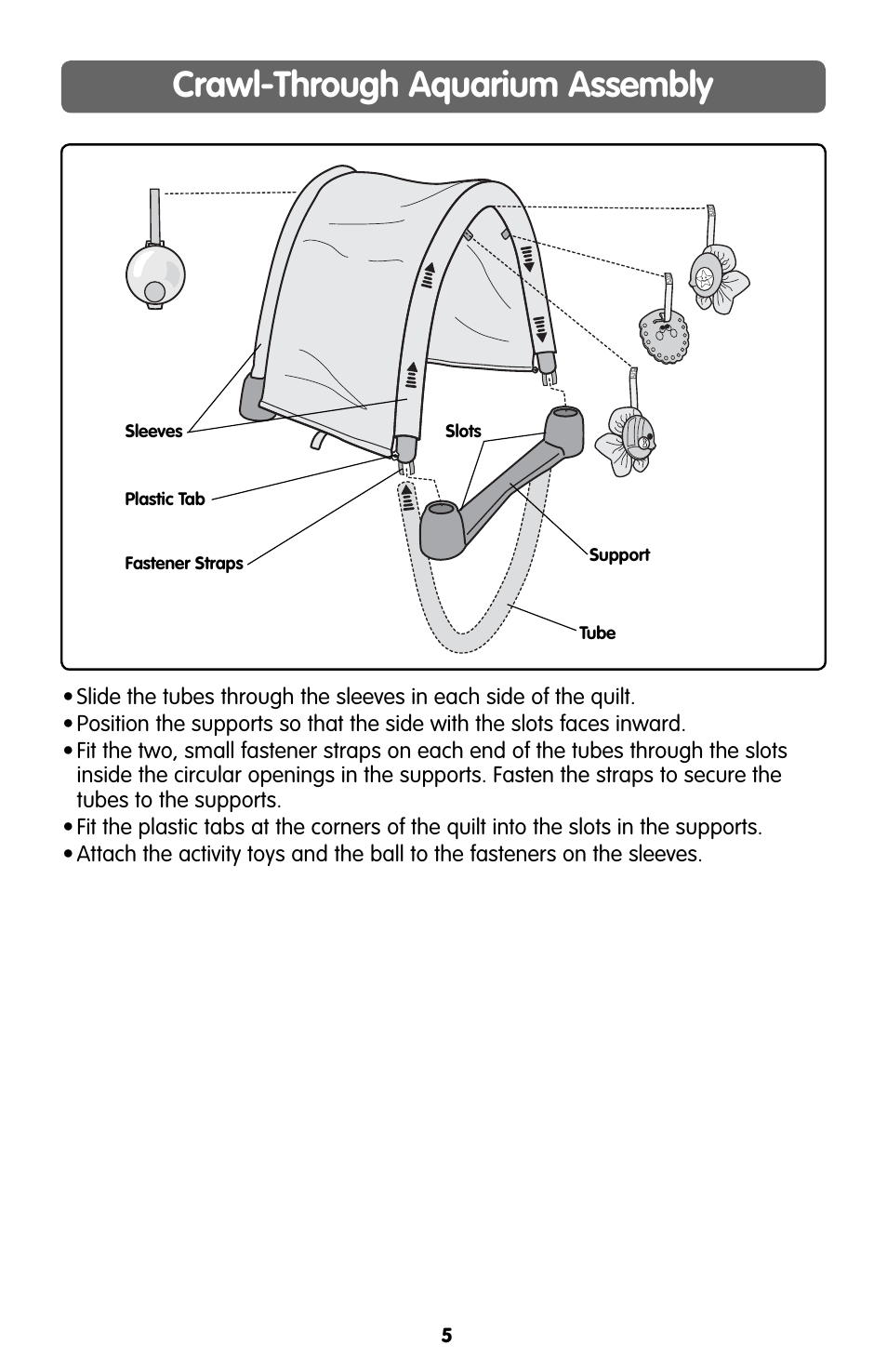 Crawl-through aquarium assembly | Fisher-Price KICK'N CRAWL H8094 User Manual | Page 5 / 8
