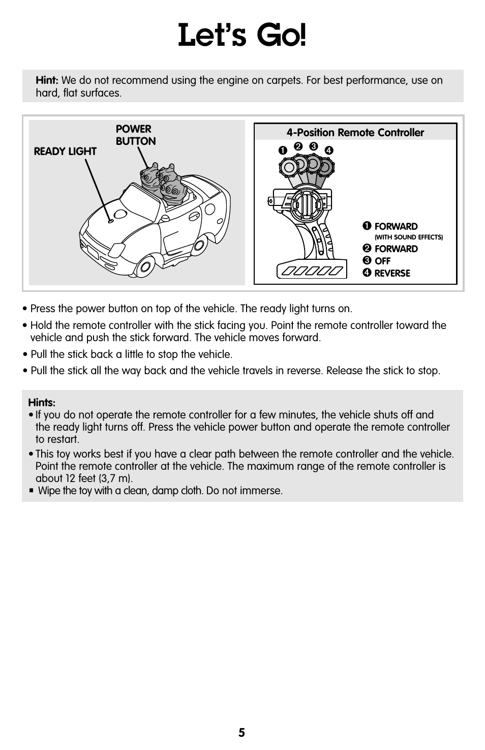 Let’s go | Fisher-Price GEOTRAX T7161 User Manual | Page 5 / 6