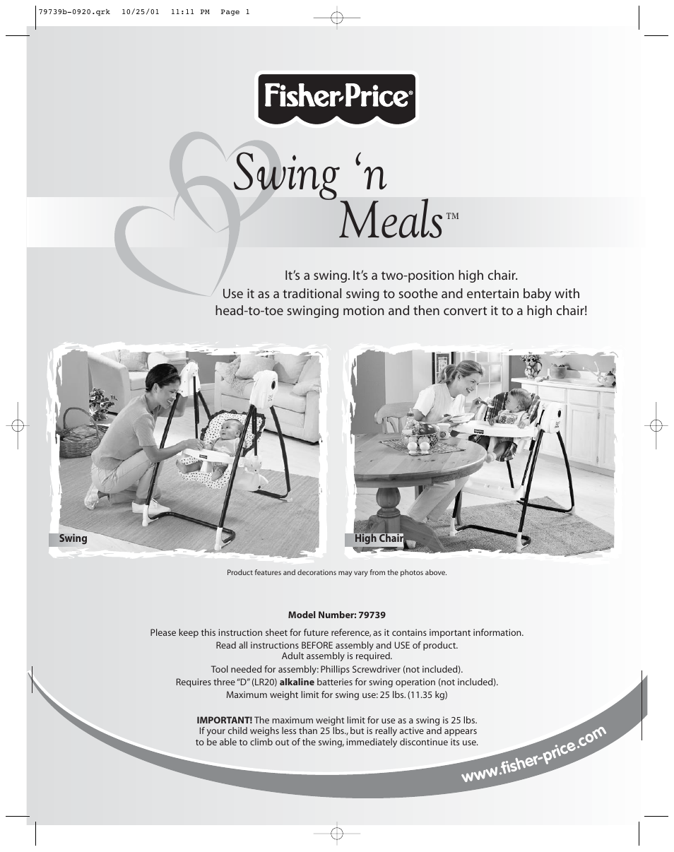 Fisher-Price SWING 'N MEALS 79739 User Manual | 14 pages