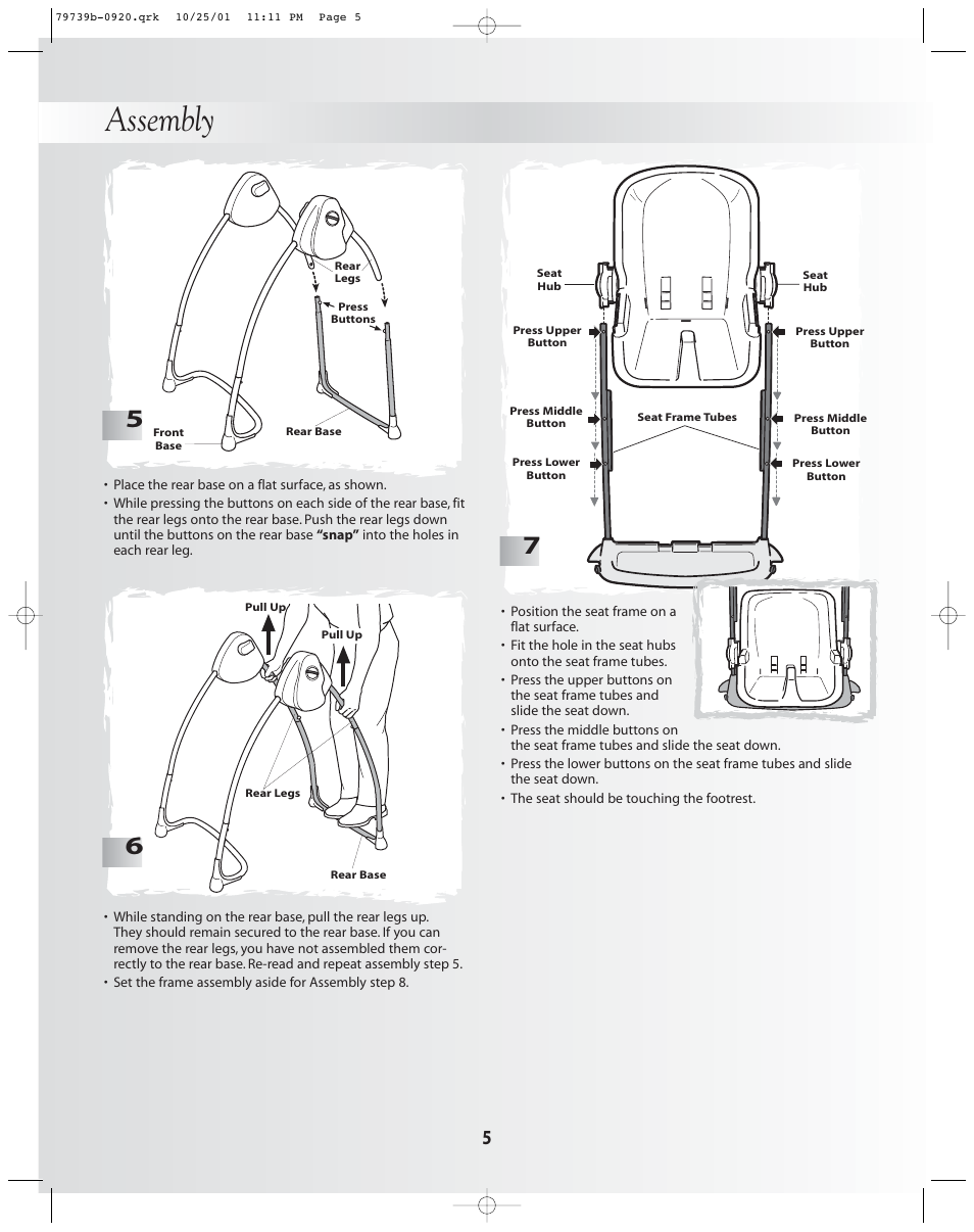 Assembly | Fisher-Price SWING 'N MEALS 79739 User Manual | Page 5 / 14