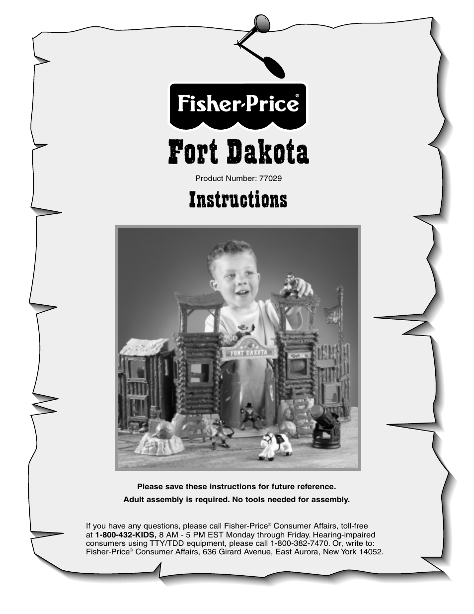 Fisher-Price FORT DAKOTA 77029 User Manual | 6 pages