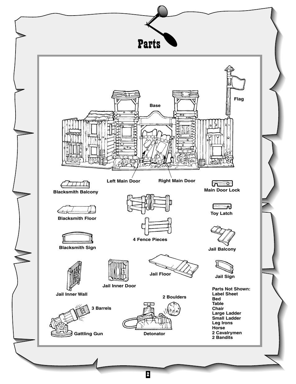 Parts | Fisher-Price FORT DAKOTA 77029 User Manual | Page 2 / 6