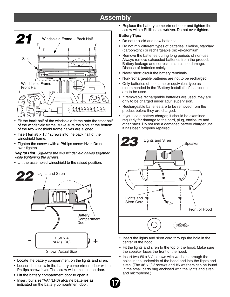 Assembly | Fisher-Price BARBIE 78478 User Manual | Page 17 / 38