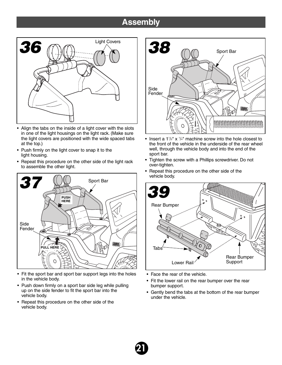 Assembly | Fisher-Price BARBIE 78478 User Manual | Page 21 / 38
