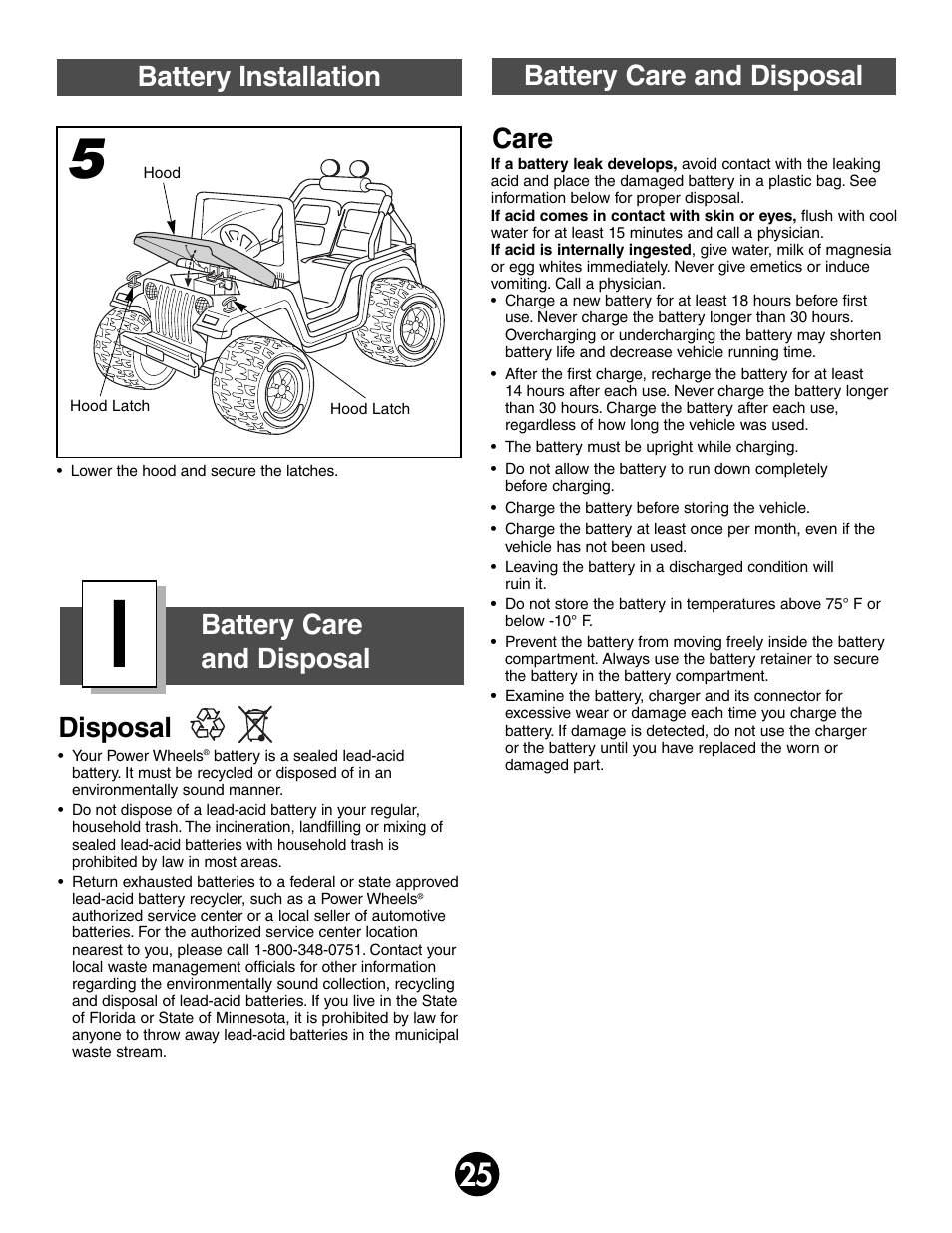 Care disposal battery installation | Fisher-Price BARBIE 78478 User Manual | Page 25 / 38