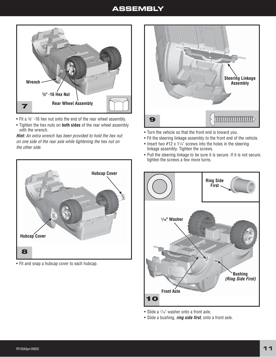 Assembly 7 8 | Fisher-Price F-150 User Manual | Page 11 / 28