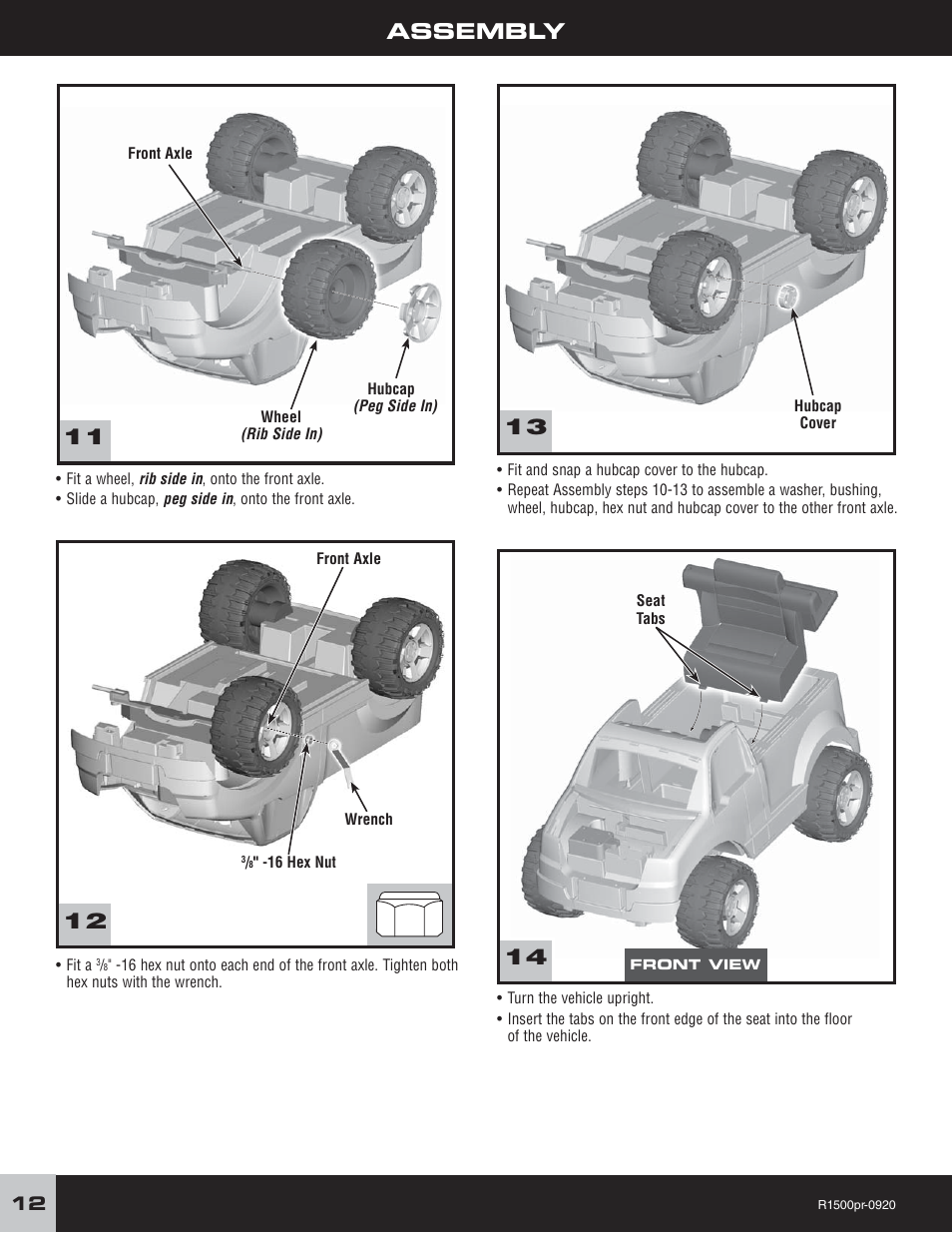 Assembly 11 12 | Fisher-Price F-150 User Manual | Page 12 / 28