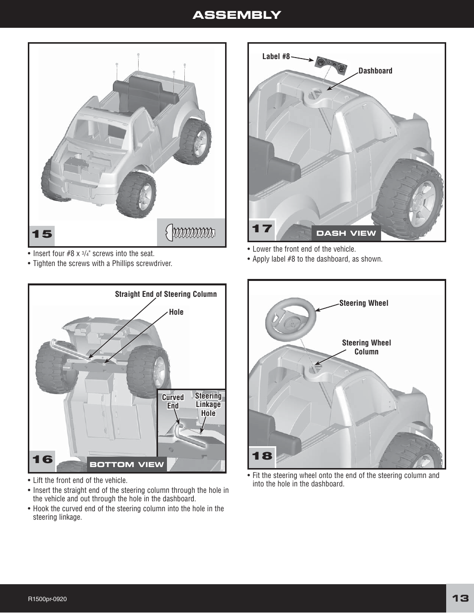 Assembly 15 | Fisher-Price F-150 User Manual | Page 13 / 28