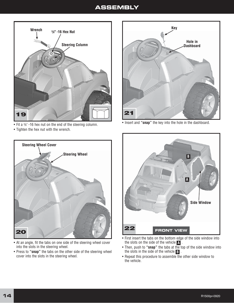 Assembly | Fisher-Price F-150 User Manual | Page 14 / 28