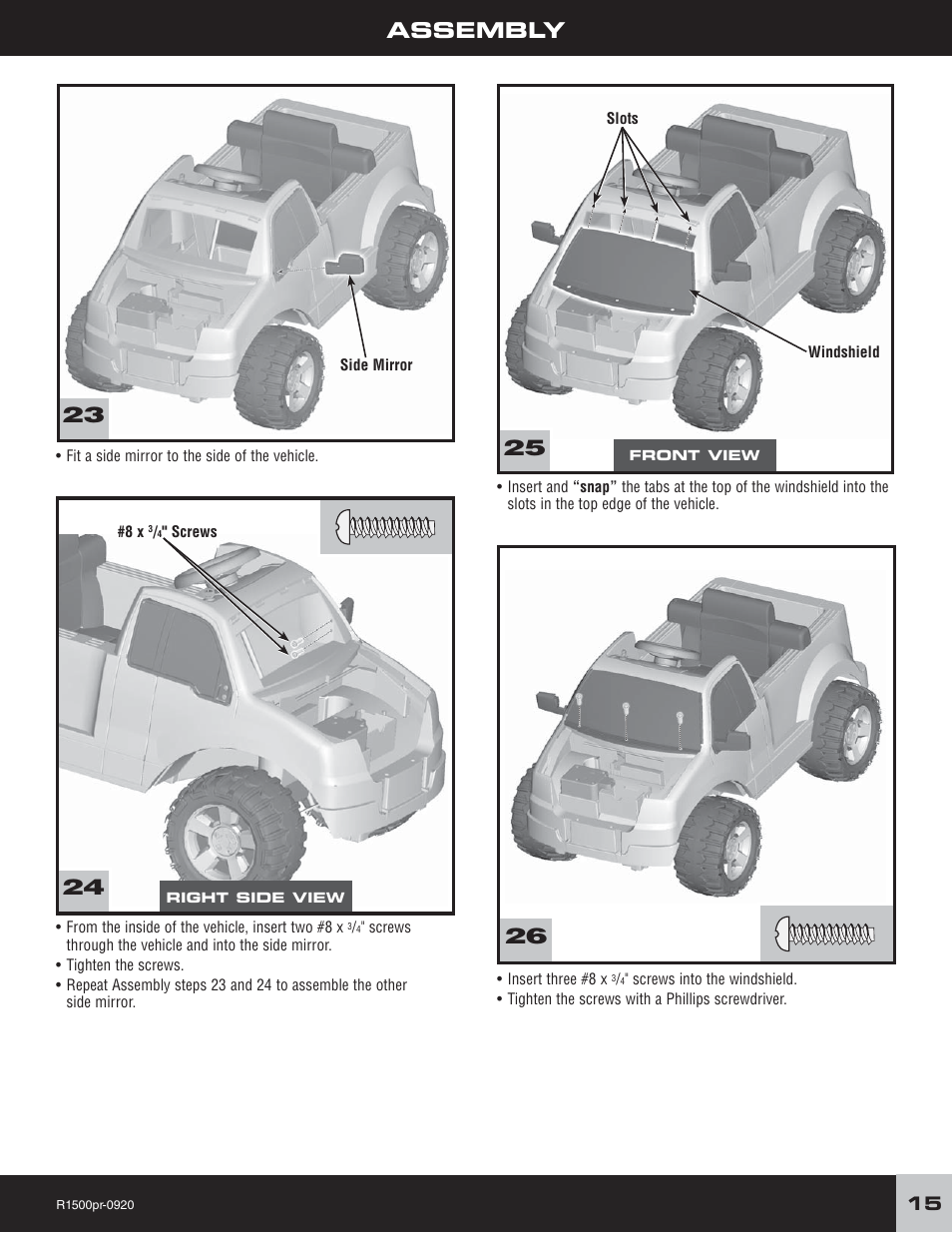 Assembly 26 | Fisher-Price F-150 User Manual | Page 15 / 28