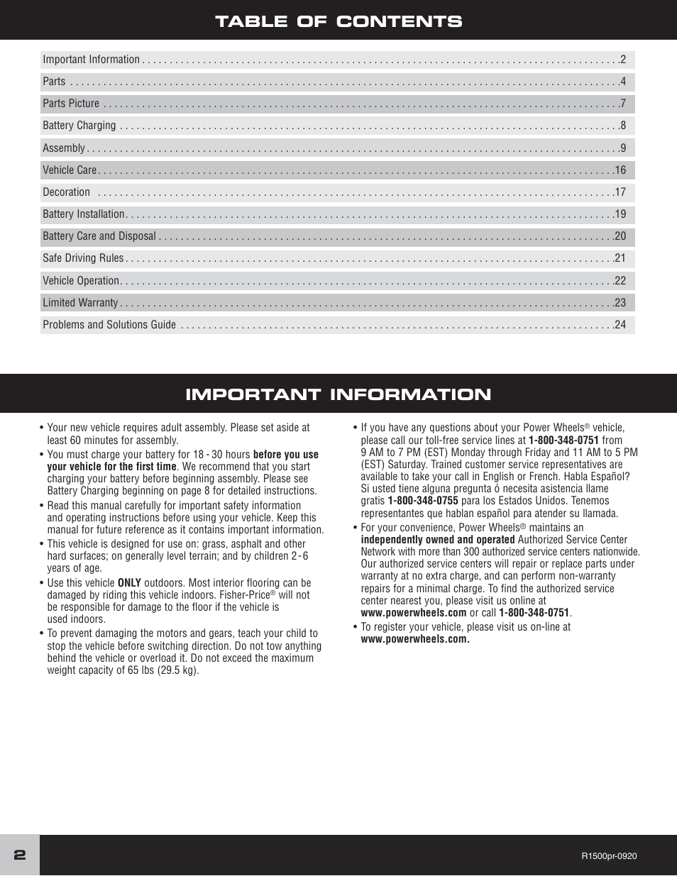 Fisher-Price F-150 User Manual | Page 2 / 28