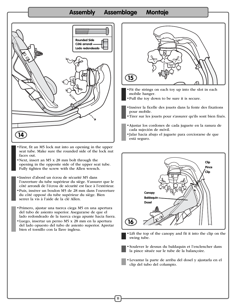 Assembly assemblage montaje | Fisher-Price P0098 User Manual | Page 11 / 24