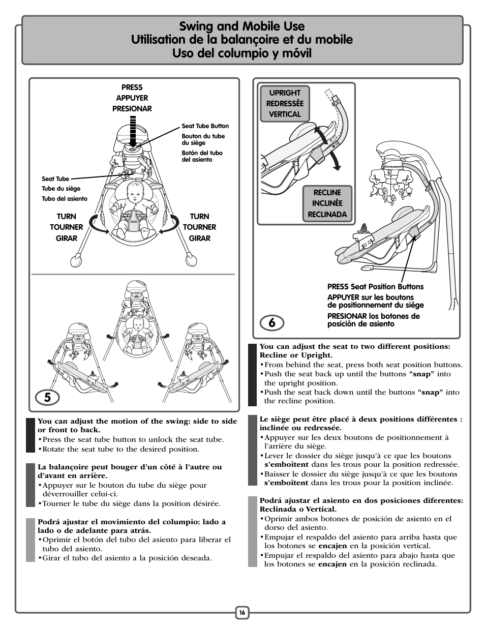 Fisher-Price P0098 User Manual | Page 16 / 24