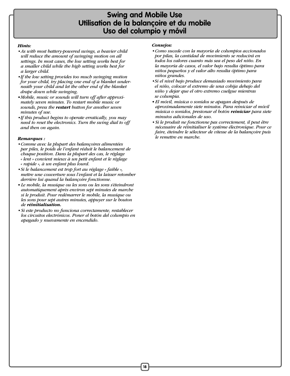 Fisher-Price P0098 User Manual | Page 18 / 24