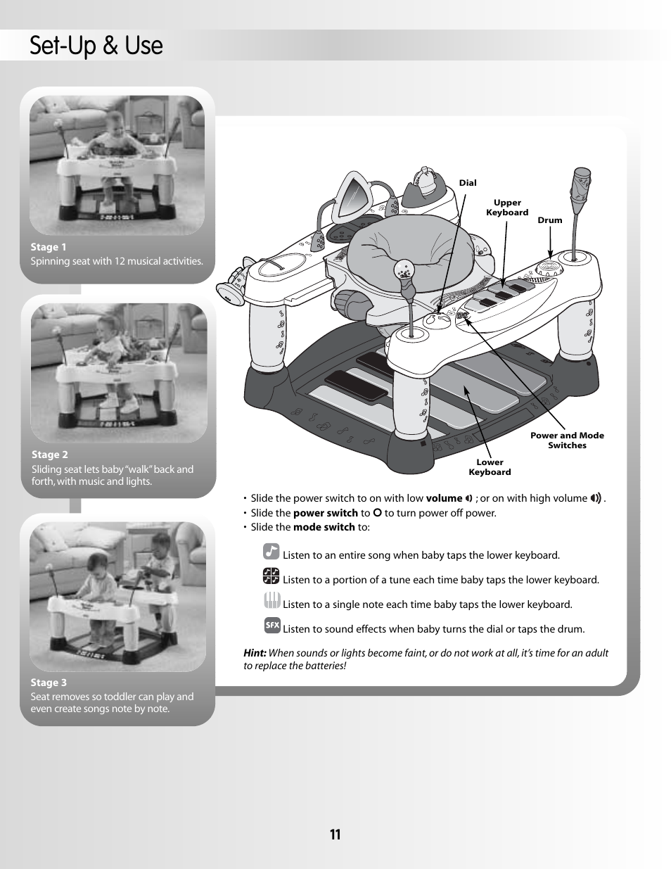 Set-up & use | Fisher-Price 79029 User Manual | Page 11 / 12