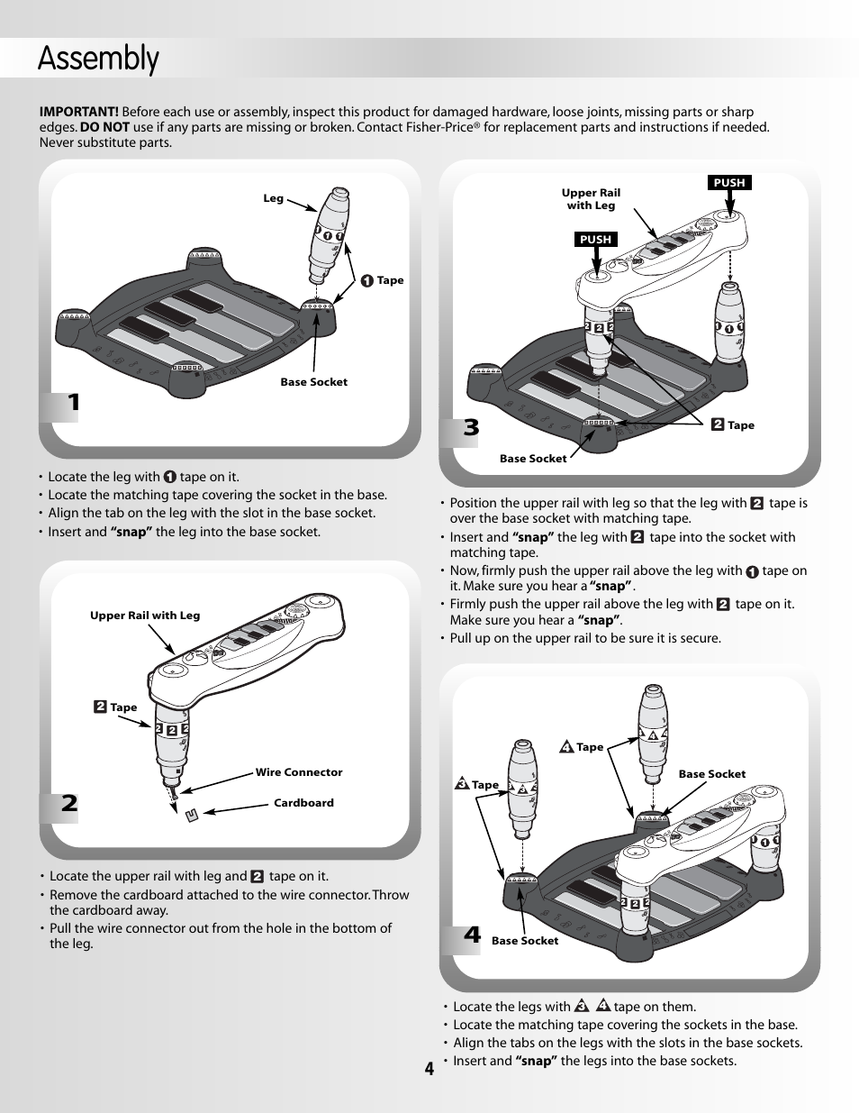 Assembly | Fisher-Price 79029 User Manual | Page 4 / 12