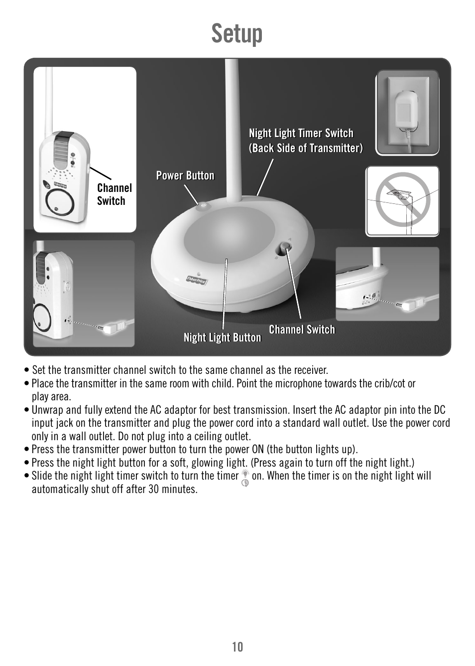 Setup | Fisher-Price V4340 User Manual | Page 10 / 12