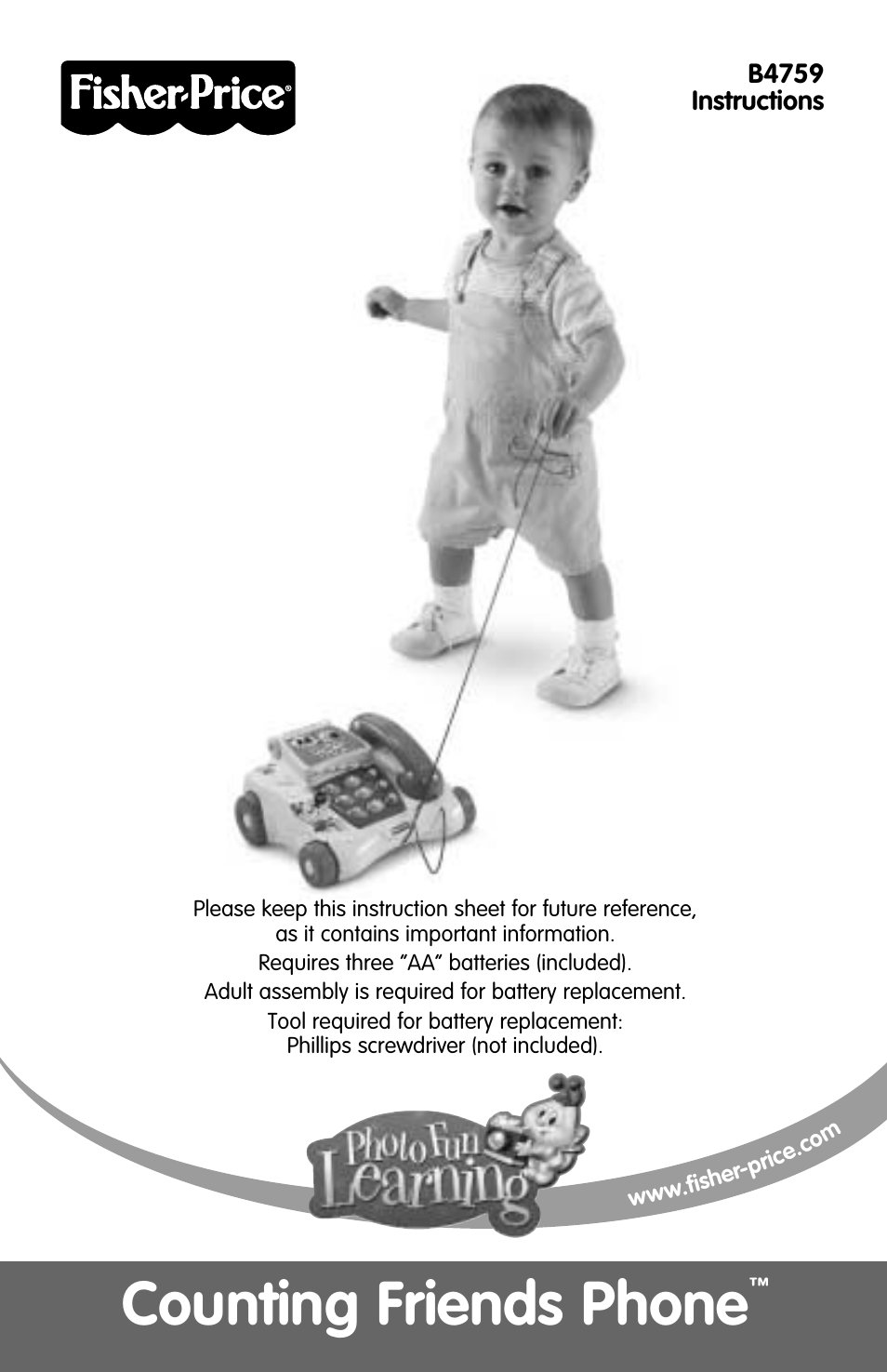 Fisher-Price Counting Friends Phone B4759 User Manual | 4 pages