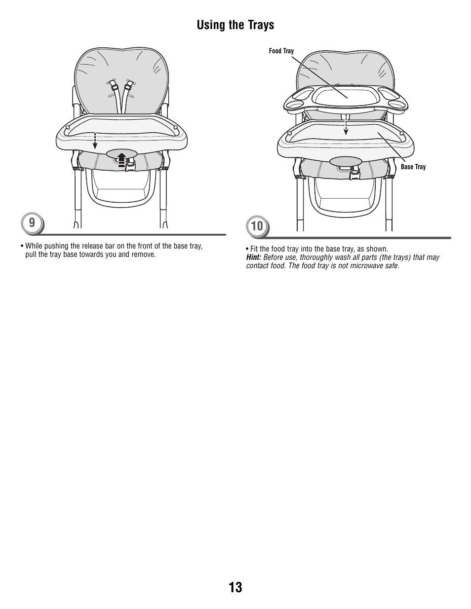 Using the trays | Fisher-Price P5755 User Manual | Page 13 / 16