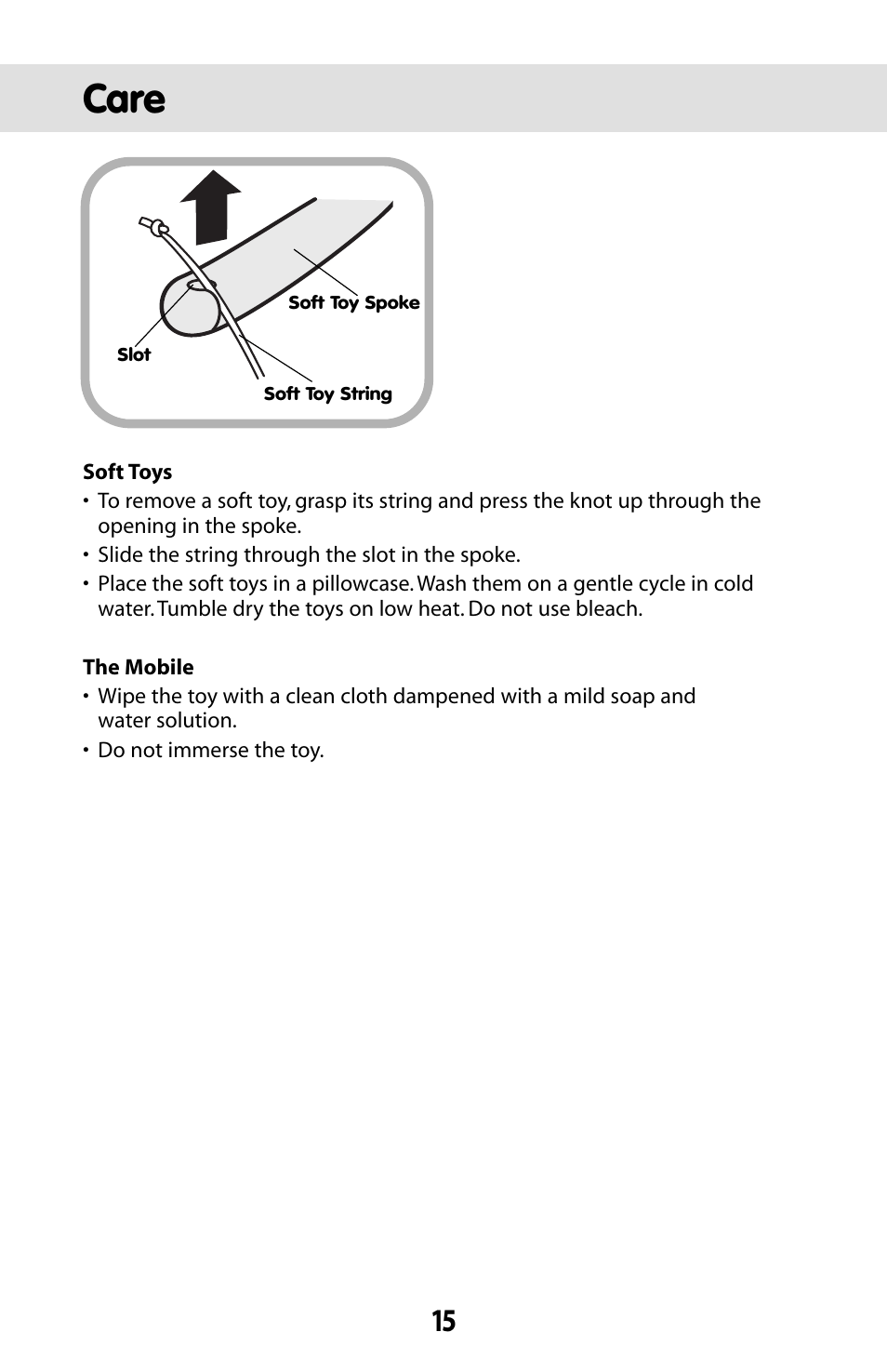 Care | Fisher-Price BUTTERFLY DREAMS C0108 User Manual | Page 15 / 16