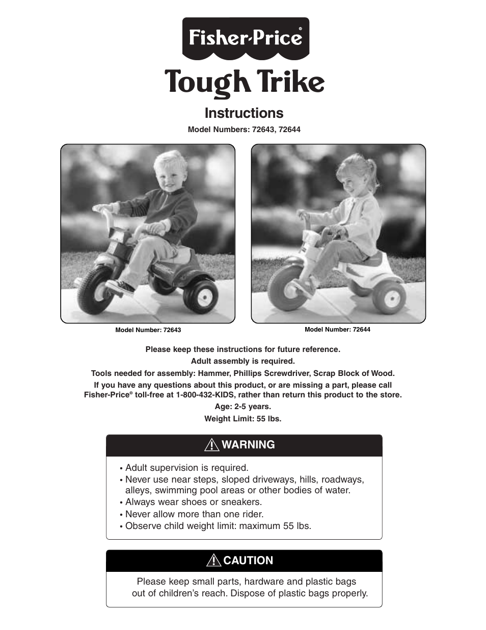 Fisher-Price TOUGH TRIKE 72644 User Manual | 8 pages