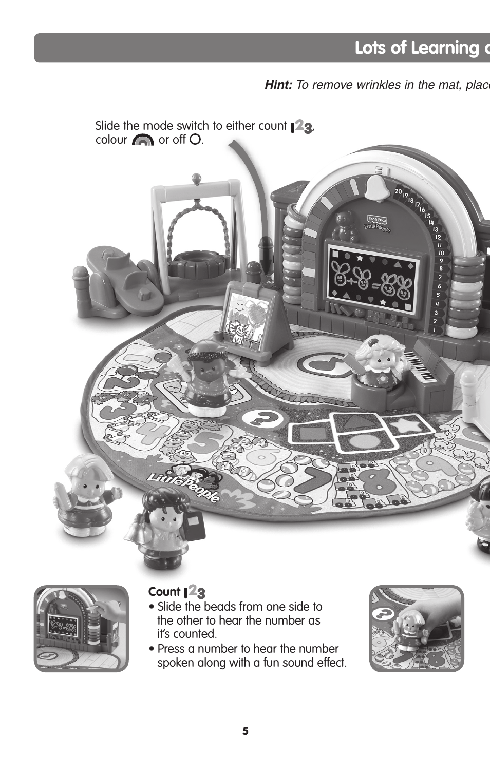 Lots of learning and playtime too | Fisher-Price TIME-TO-LEARN PRESCHOOL K2866 User Manual | Page 5 / 6