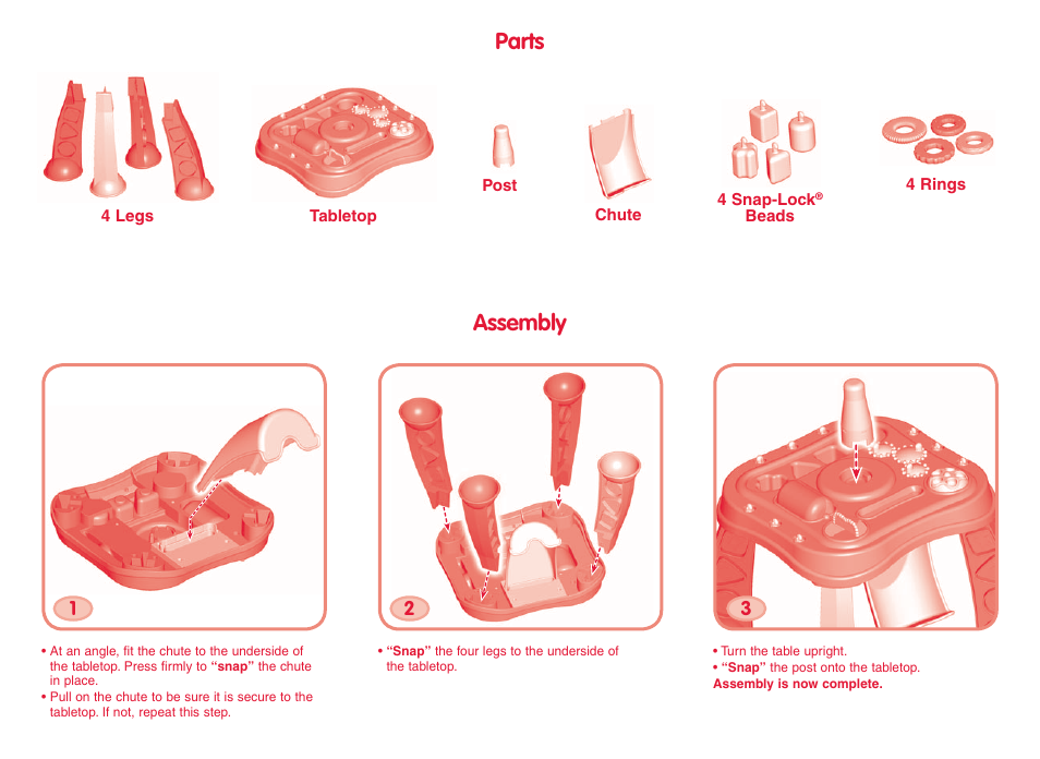 Parts, Assembly | Fisher-Price K6671 User Manual | Page 2 / 2