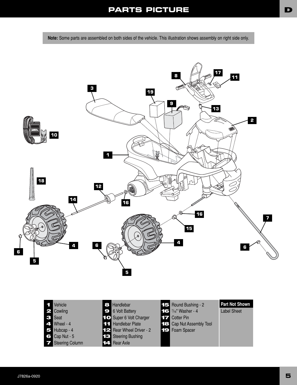 Parts picture | Fisher-Price BARBIE J7826 User Manual | Page 5 / 20