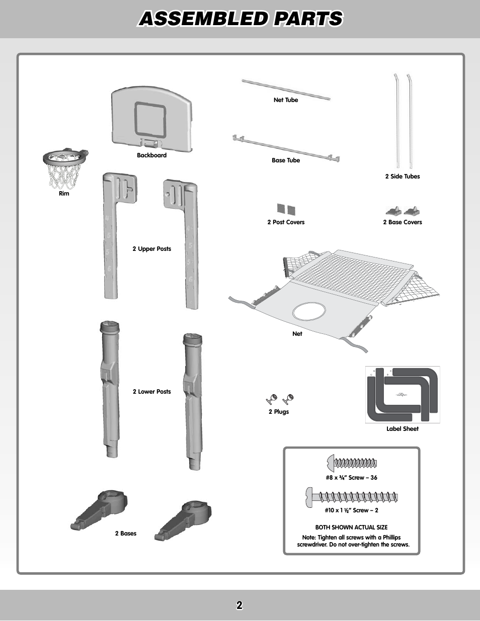 Assembled parts | Fisher-Price M5726 User Manual | Page 2 / 12