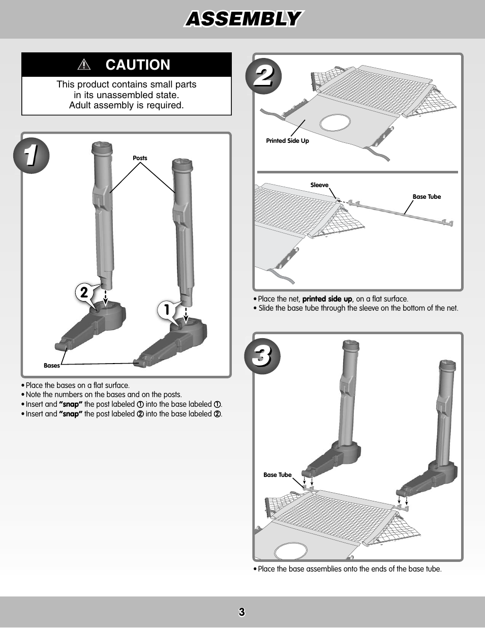 Assembly, Caution | Fisher-Price M5726 User Manual | Page 3 / 12