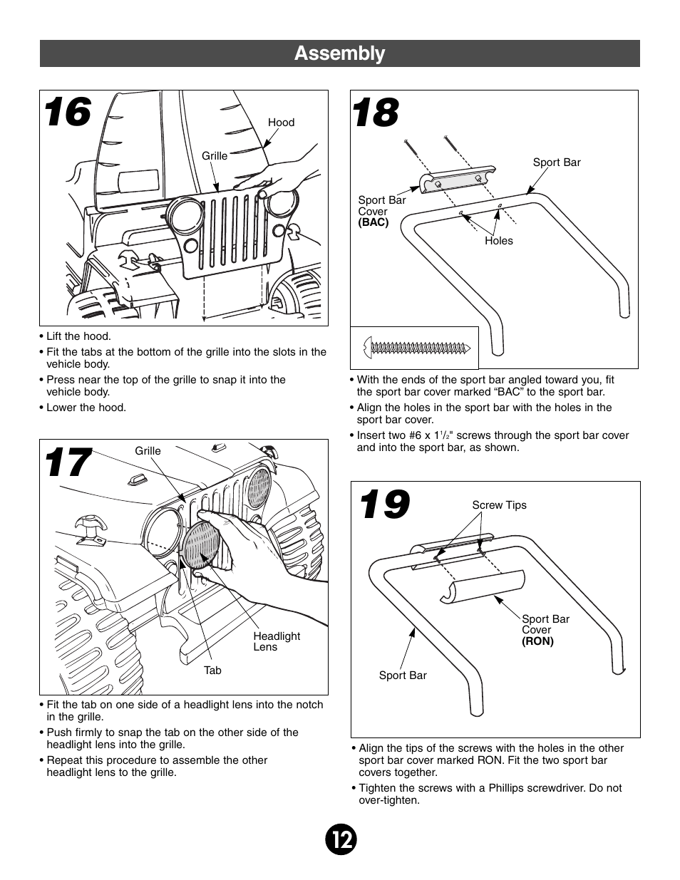 Assembly | Fisher-Price 74765 User Manual | Page 12 / 28