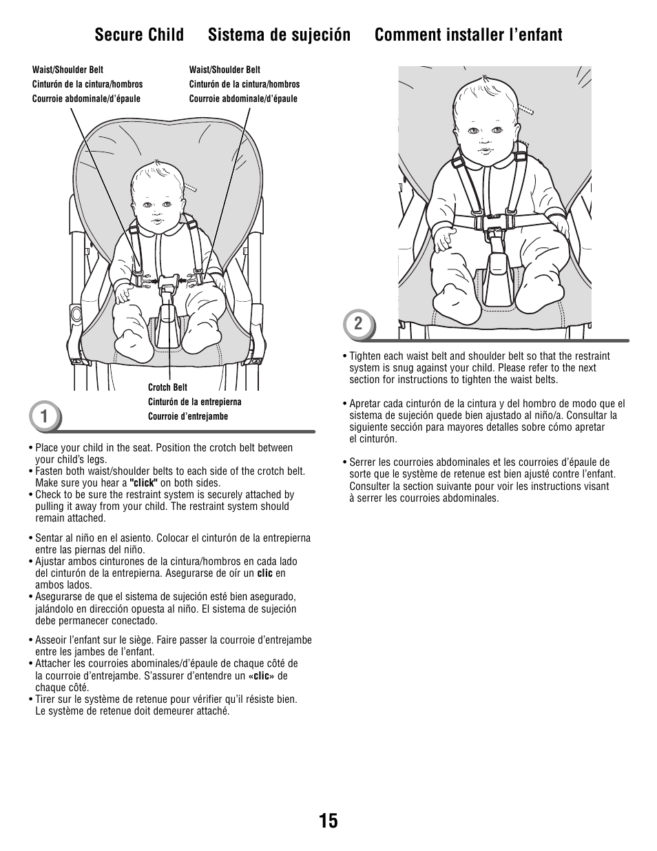 Fisher-Price Secure Child System V8606 User Manual | Page 15 / 24