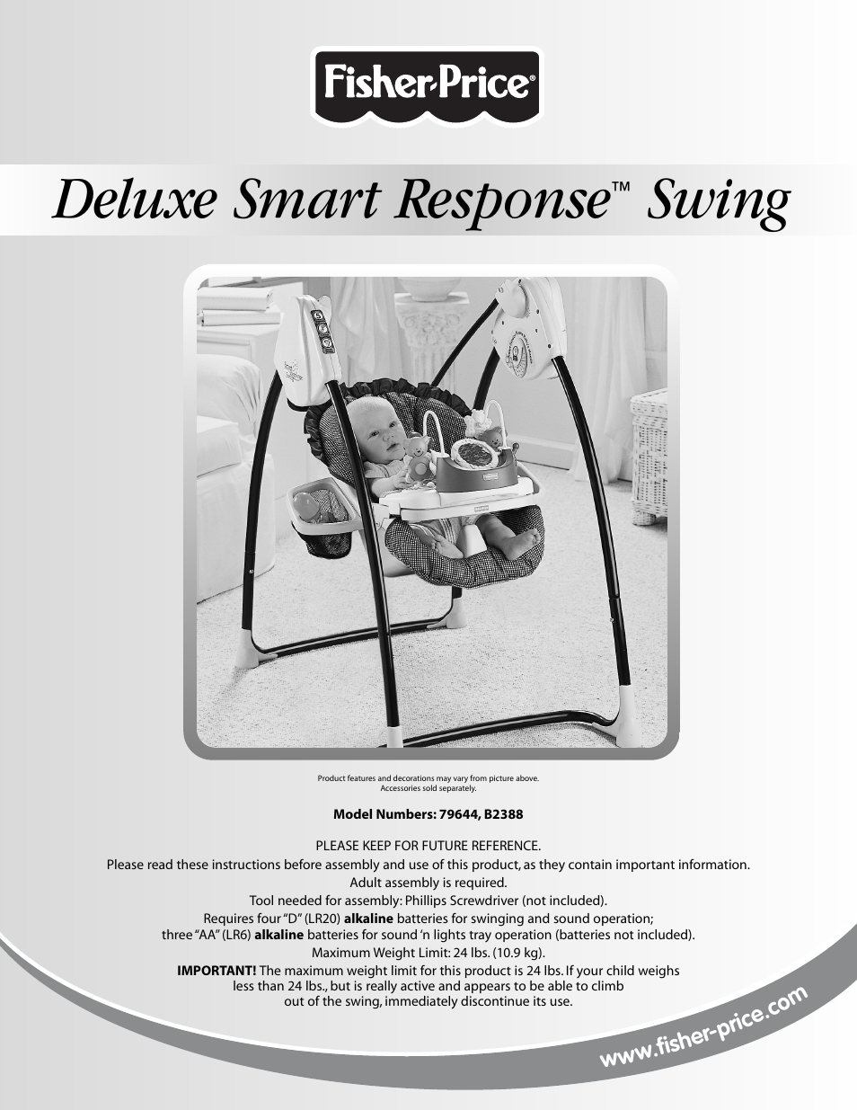 Fisher-Price DELUXE SMART RESPONSE B2388 User Manual | 16 pages