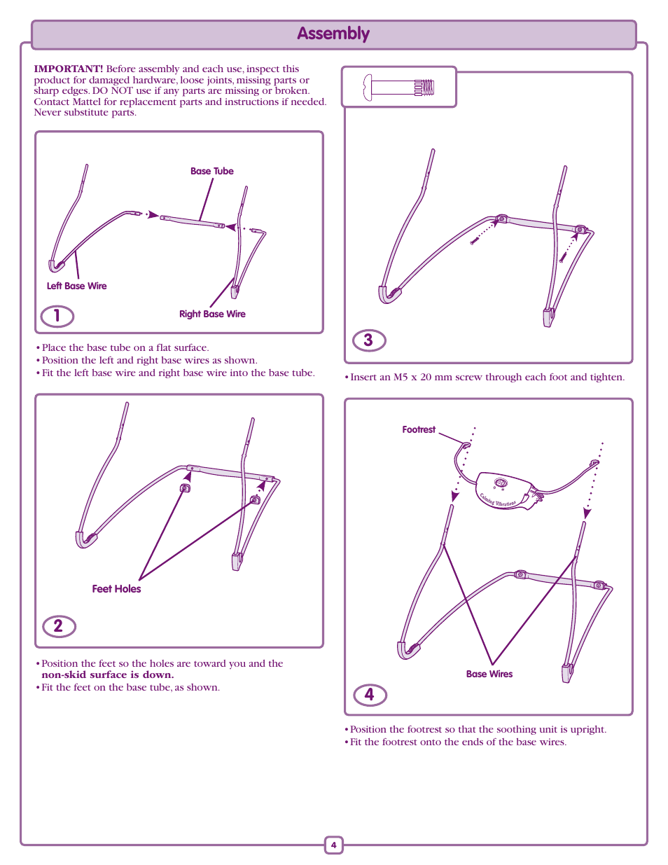 Assembly | Fisher-Price L0538 User Manual | Page 4 / 8