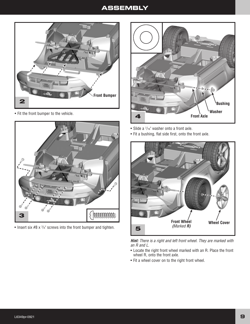 Assembly | Fisher-Price L6349 User Manual | Page 9 / 28