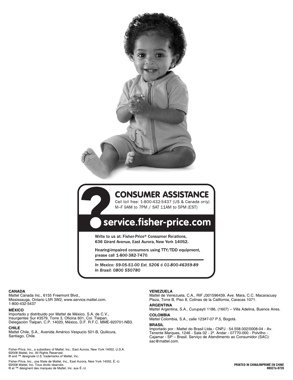 Fisher-Price N9327 User Manual | Page 16 / 16