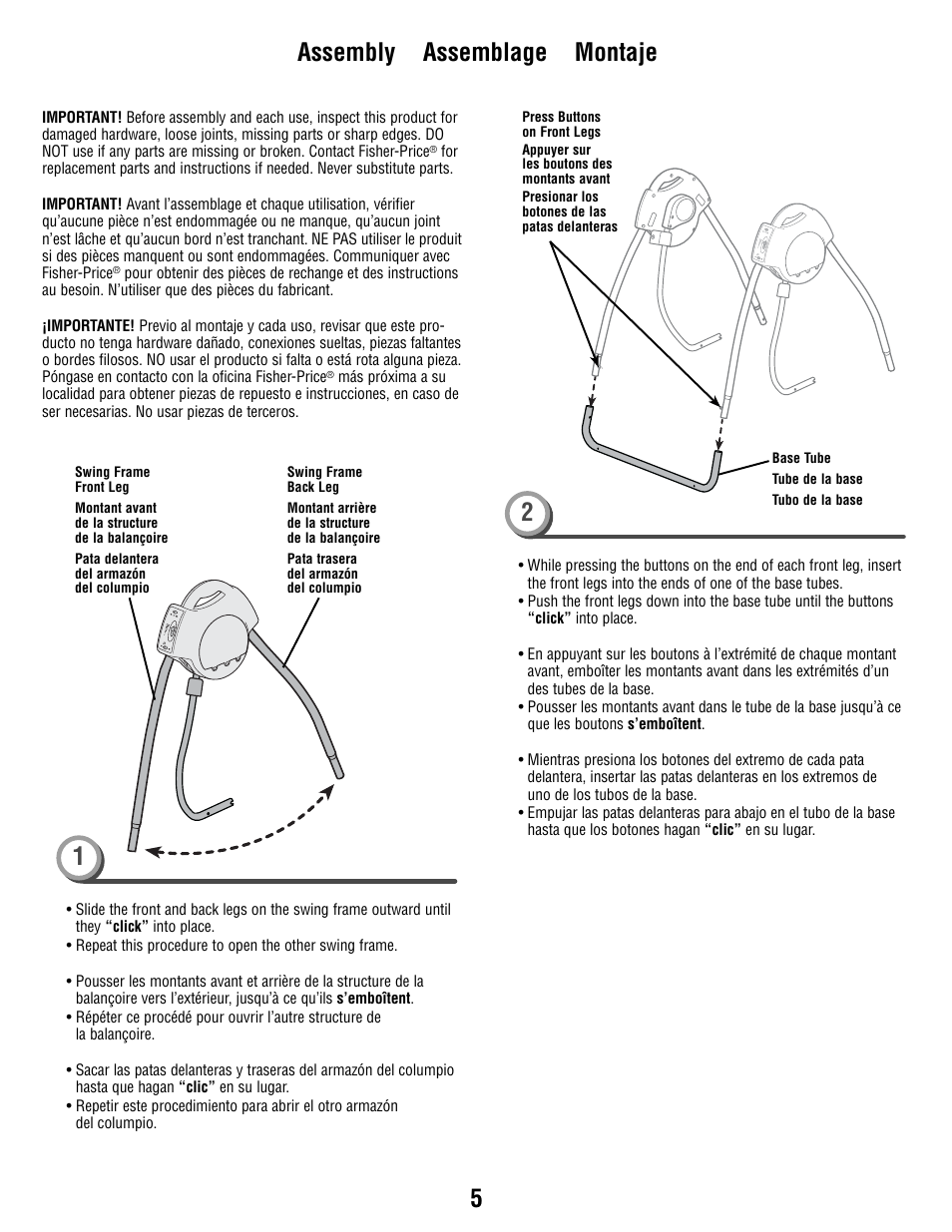 21 assembly assemblage montaje | Fisher-Price N9327 User Manual | Page 5 / 16