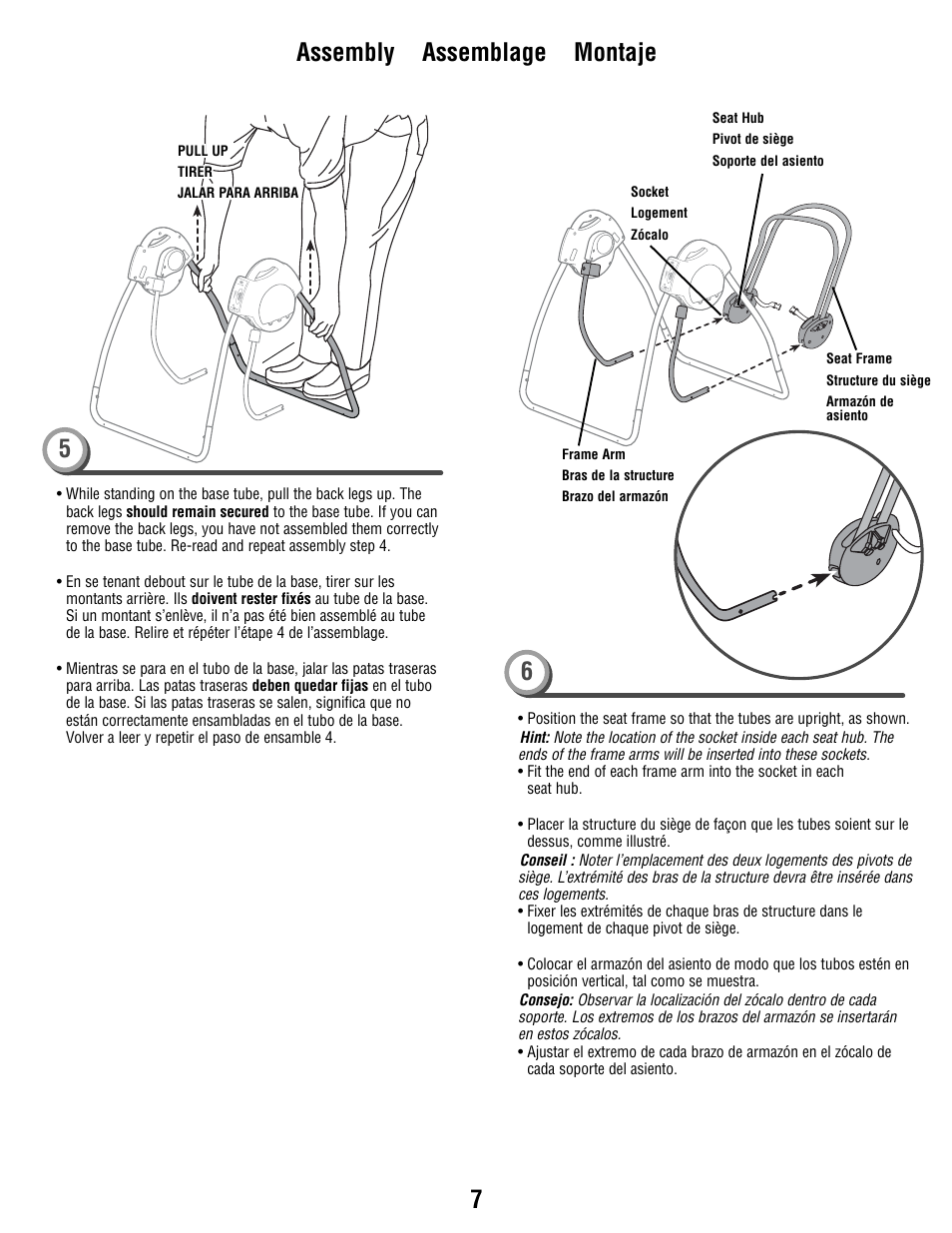 Assembly assemblage montaje 5 | Fisher-Price N9327 User Manual | Page 7 / 16