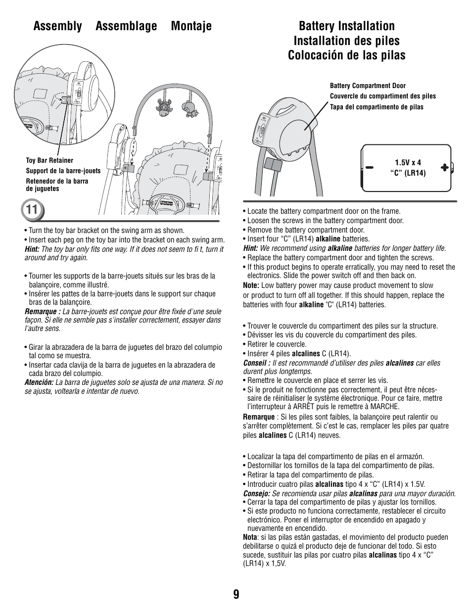 Fisher-Price N9327 User Manual | Page 9 / 16
